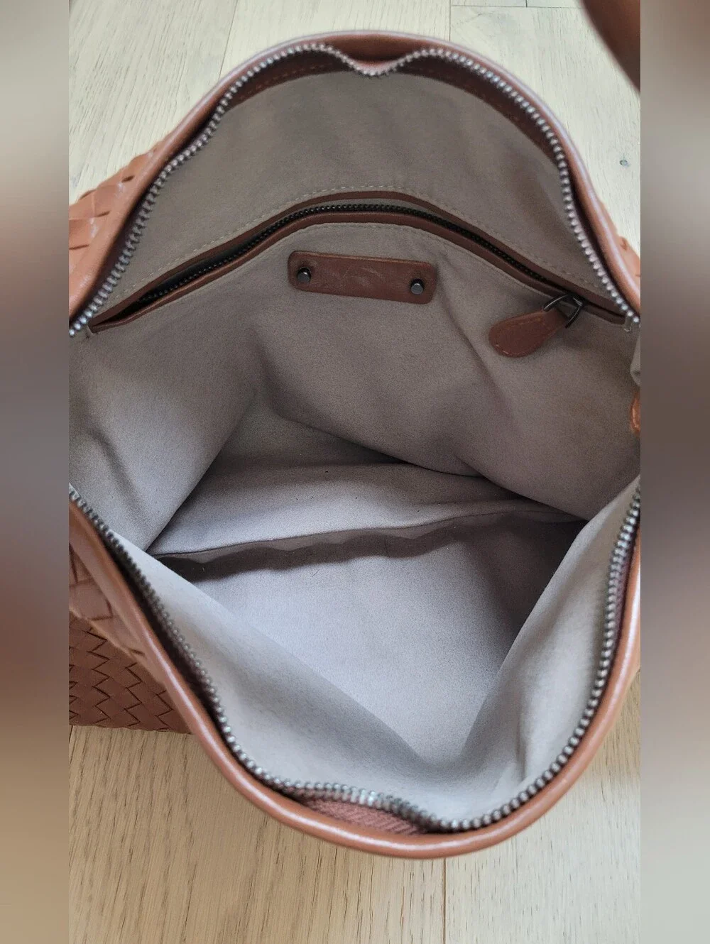 Woven Hobo Shoulder Bag - Brown